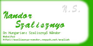 nandor szalisznyo business card