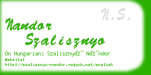 nandor szalisznyo business card